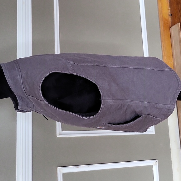 Carhartt Women's Sherpa Lined Vest Relaxed Fit Washed Duck Medium Taupe Gray - Picture 3 of 11